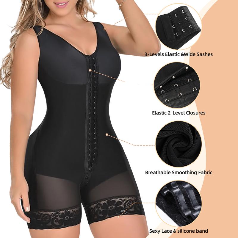 Último día: 55 % de descuento🌞Fajas colombianas moldeadoras para mujer, control de abdomen, moldeador de cuerpo completo, elevador de glúteos con cremallera en la entrepierna.